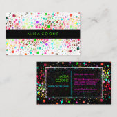 PixDezines Dazzled Rainbow Confetti/Stippen/Spectr Visitekaartje (Voorkant / Achterkant)