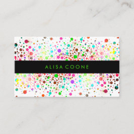 PixDezines Dazzled Rainbow Confetti/Stippen/Spectr Visitekaartje