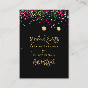 PixDezines Dazzled Rainbow Mitzvah Weekend Events Informatiekaartje