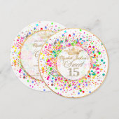 PixDezines Dazzled/Rainbow/Sweet+15 Kaart (Voorkant / Achterkant)