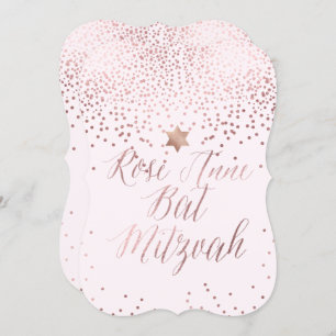 PixDezines Dazzled Roos Gold/Faux Foil/Bat Mitzvah Kaart