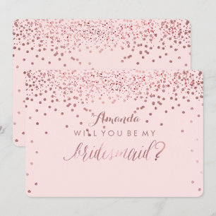 PixDezines Dazzled Roos Gold wil je.. Bridesmaid Kaart