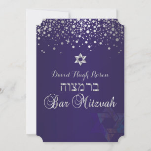 PixDezines dazzled Silver/Bar Mitzvah/paars Kaart