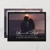 PixDezines De datum/het Fancy script opslaan Aankondigingskaart (Voorkant / Achterkant)