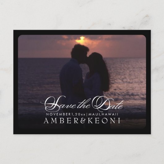 PixDezines De datum/het Fancy script opslaan Aankondigingskaart (Voorkant)