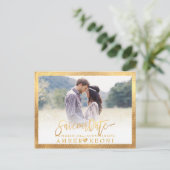 PixDezines De datum/het Fancy script opslaan Aankondigingskaart (Staand voorkant)