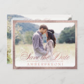 PixDezines De datum/het Fancy script opslaan Aankondigingskaart (Voorkant / Achterkant)