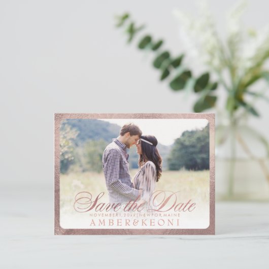 PixDezines De datum/het Fancy script opslaan Aankondigingskaart (Staand voorkant)