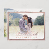 PixDezines De datum/het Fancy script opslaan Aankondigingskaart (Voorkant / Achterkant)