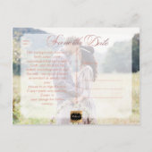 PixDezines De datum/het Fancy script opslaan Aankondigingskaart (Achterkant)