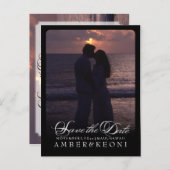 PixDezines De datum/het Fancy script opslaan Aankondigingskaart (Voorkant / Achterkant)