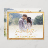 PixDezines De datum/het Fancy script opslaan Aankondigingskaart (Voorkant / Achterkant)