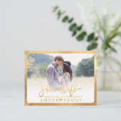 PixDezines De datum/het Fancy script opslaan Aankondigingskaart (Staand voorkant)