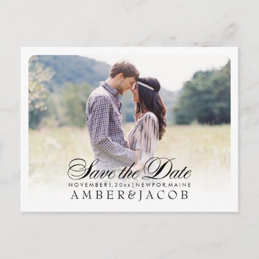 PixDezines De datum/het Fancy script opslaan Aankondigingskaart (Voorkant)