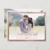 PixDezines De datum/het Fancy script opslaan Aankondigingskaart (Voorkant / Achterkant)