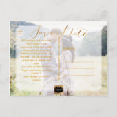 PixDezines De datum/het Fancy script opslaan Aankondigingskaart (Achterkant)