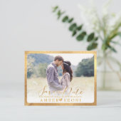 PixDezines De datum/het Fancy script opslaan Aankondigingskaart (Staand voorkant)