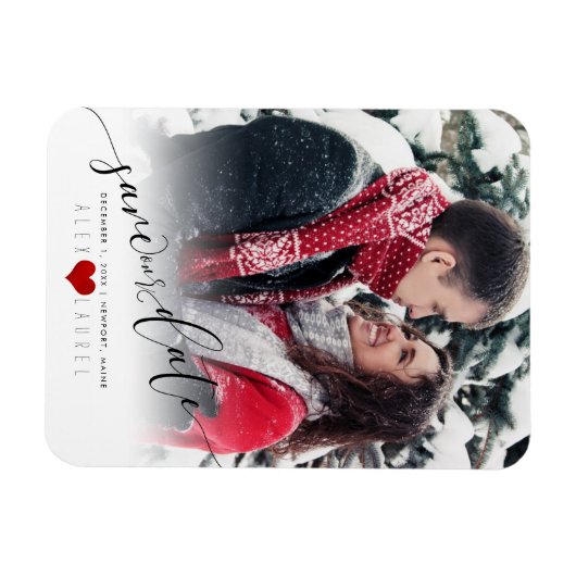 PixDezines De datum/het Fancy script opslaan Magneet (Horizontaal)