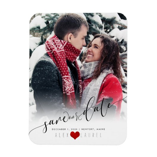 PixDezines De datum/het Fancy script opslaan Magneet (Verticaal)