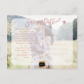 PixDezines De datum/het penseelscript opslaan Aankondigingskaart (Achterkant)