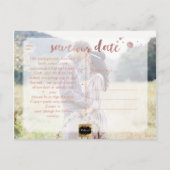 PixDezines De datum/het penseelscript opslaan Aankondigingskaart (Achterkant)