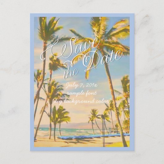 PixDezines/de datum opslaan/vintage hawaï Aankondigingskaart (Voorkant)