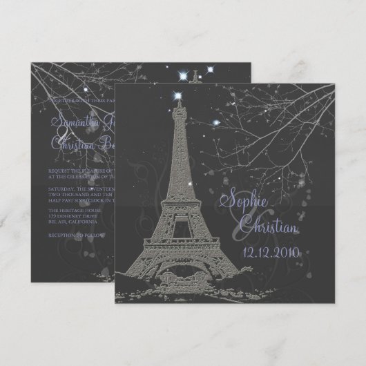 PixDezines De Eiffeltoren+Kronkelingen Kaart (Voorkant / Achterkant)