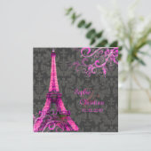 PixDezines DE EIFFELTOREN/ROZE/DIY KLEUR Kaart (Staand voorkant)