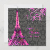 PixDezines DE EIFFELTOREN/ROZE/DIY KLEUR Kaart (Voorkant)