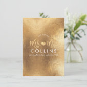 PixDezines de heer en mevrouw Faux Gold Hearts Kaart (Staand voorkant)