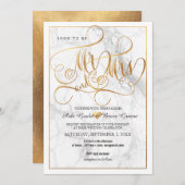 PixDezines de heer Mrs Faux Gold Fancy Script+Marb Kaart (Voorkant / Achterkant)