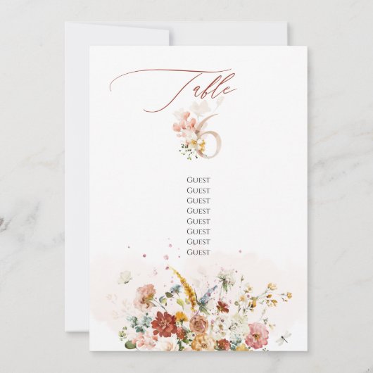 PixDezines de Herfst van de Waterverf Garden Bloem Kaart (Achterkant)