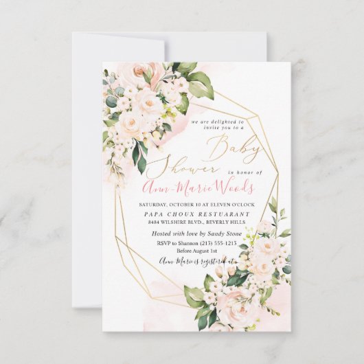 PixDezines de Waterverf het Stomme Baby shower van Kaart (Voorkant)