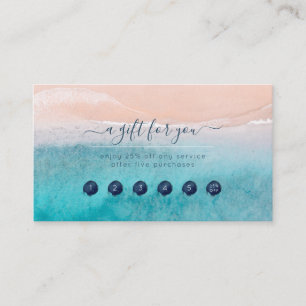 PixDezines Deep Blue Zee Beach Reward Card Visitekaartje