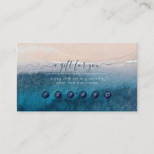 PixDezines Deep Blue Zee Beach Reward Card Visitekaartje