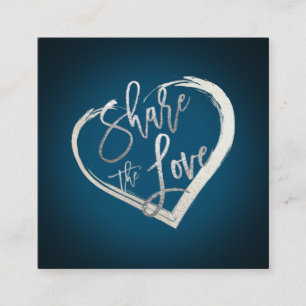 PixDezines delen de Liefde Faux Silver, de DIY Kle Vierkante Visitekaartje