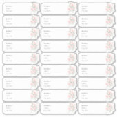 PixDezines Delicate Bloom Gast Adres Label (Voorkant)