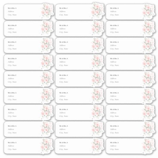 PixDezines Delicate Bloom Gast Adres Label (Voorkant)