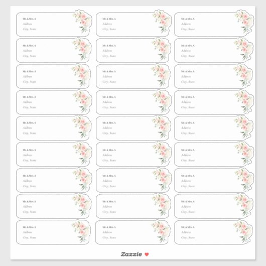 PixDezines Delicate Bloom Gast Adres Label (Vel)