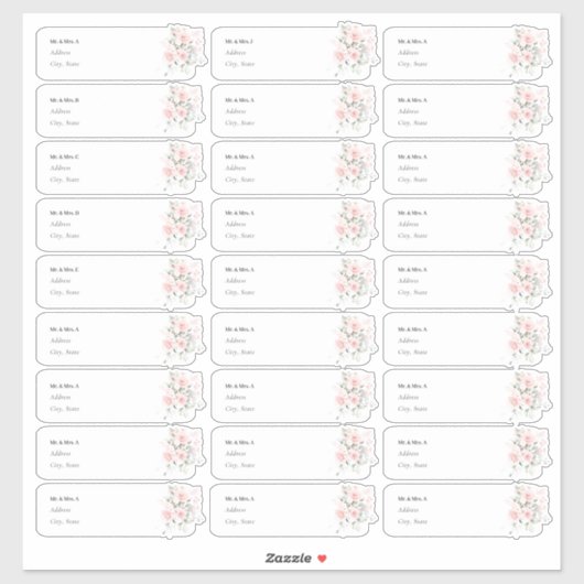 PixDezines Delicate Bloom Gastadreslabel Sticker (Vel)