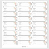 PixDezines Delicate Bloom Gastadreslabel Sticker (Vel)
