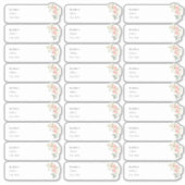 PixDezines Delicate Bloom Gastadreslabel Sticker (Voorkant)