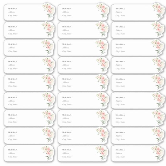 PixDezines Delicate Bloom Gastadreslabel Sticker (Voorkant)
