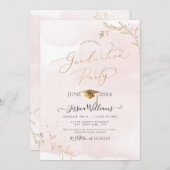 PixDezines Delicate Gouden Blad Graduatie Kaart (Voorkant / Achterkant)
