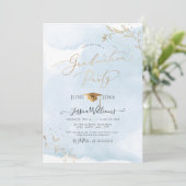 PixDezines Delicate Gouden Blad Graduatie Kaart (Staand voorkant)