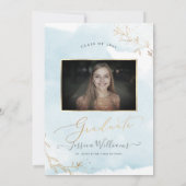 PixDezines Delicate Gouden Blad Graduatie Kaart (Achterkant)