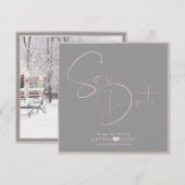 PixDezines DELICATE LIEFDE BLUSH ROZE DIY ACHTERGR Save The Date (Voorkant / Achterkant)