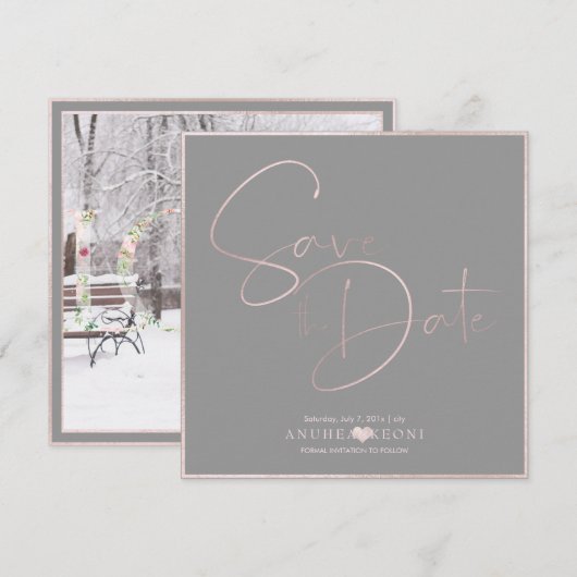 PixDezines DELICATE LIEFDE BLUSH ROZE DIY ACHTERGR Save The Date (Voorkant / Achterkant)