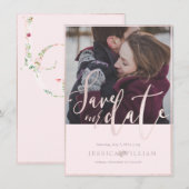 PixDezines DELICATE LIEFDE BLUSH ROZE DIY ACHTERGR Save The Date (Voorkant / Achterkant)