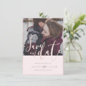 PixDezines DELICATE LIEFDE BLUSH ROZE DIY ACHTERGR Save The Date (Staand voorkant)